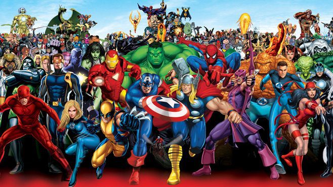 Mural superhéroes de Marvel