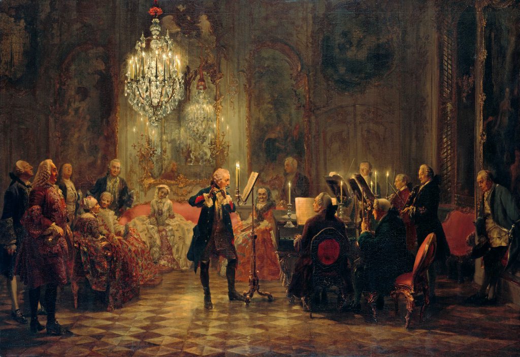 Federico II de Prusia tocando la flauta travesera