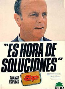 cartel Alianza Popular con Fraga en las elecciones de 1982
