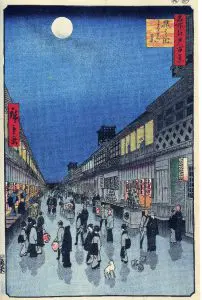 barrio Saruwaka-machi famosas vistas de Edo Hiroshige Museo de Brooklyn. Ukiyo-e