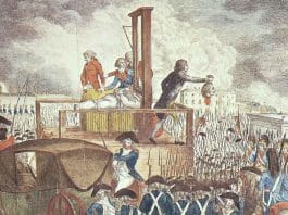 verdugo y decapitación con guillotina