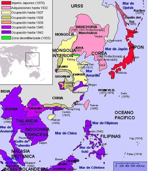 invasión japonesa en la segunda guerra sino nipona mapa imágenes