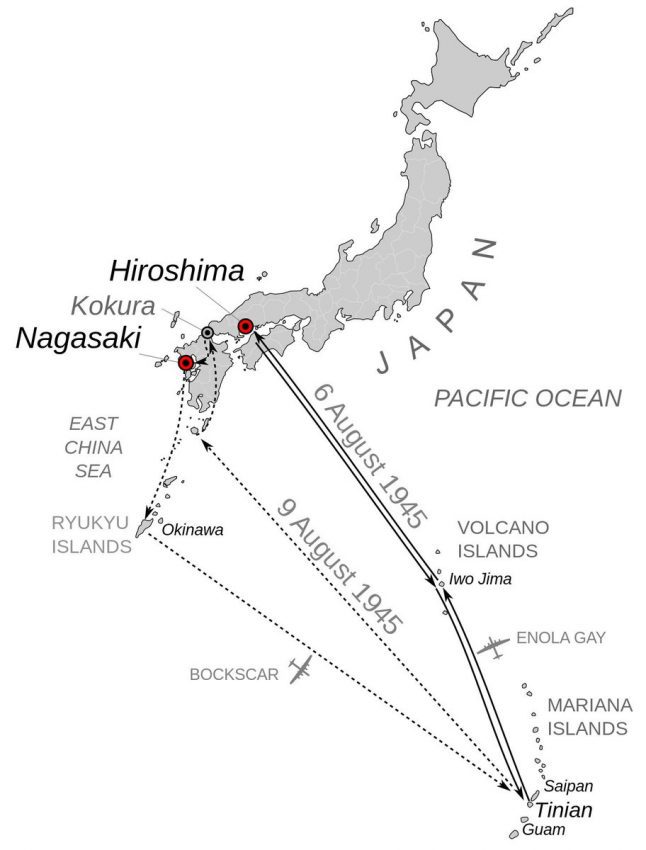 hiroshima y nagasaki mapa
