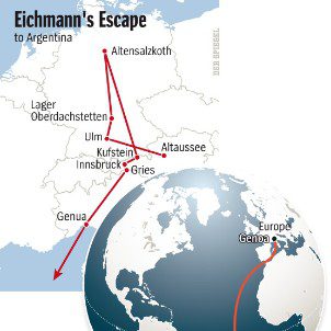 ruta de escape a argentina de Adolf eichmann