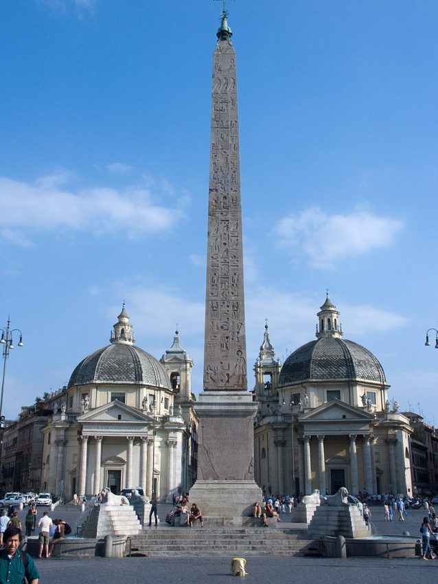 Fotografía del Obelisco Flaminio, en la Piazza del Popolo. Spina del Circo Máximo
