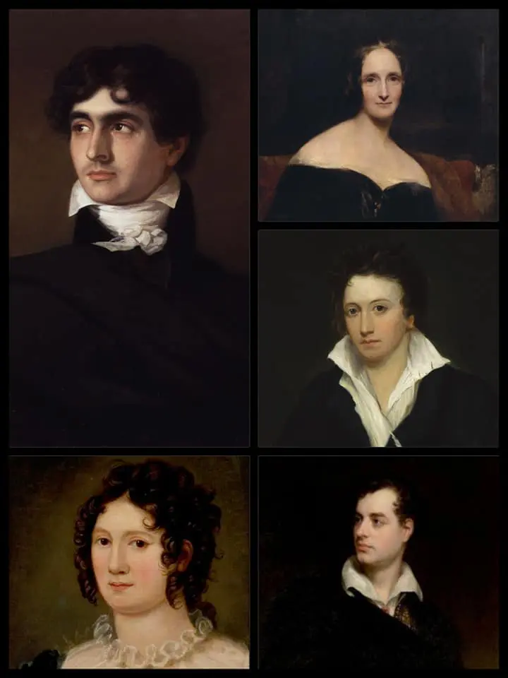 Polidori Mary y Percy Shelley Lord Byron Claire Claremont