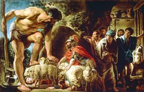 "Odiseo en la cueva de Polifemo", por Jacob Jordaens
