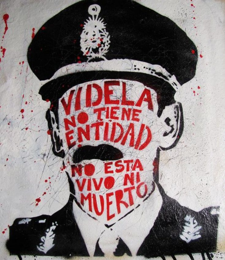 Arte urbano contra Videla y la última dictadura militar.