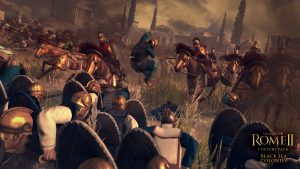 Combate entre tropas pónticas y pergamenas. Imagen promocional del viodejuego Rome 2 Total War.