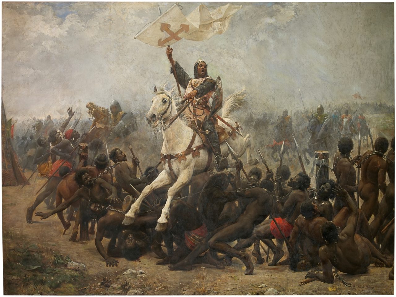 El triunfo de la Santa Cruz en la batalla de las Navas de Tolosa, por Marceliano Santa María Sedano, 1892. Óleo sobre lienzo. Fuente: