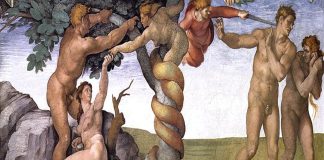 Caída del Hombre, pecado original y expulsión del Paraíso, Fresco de Miguel Ángel - El paraíso perdido